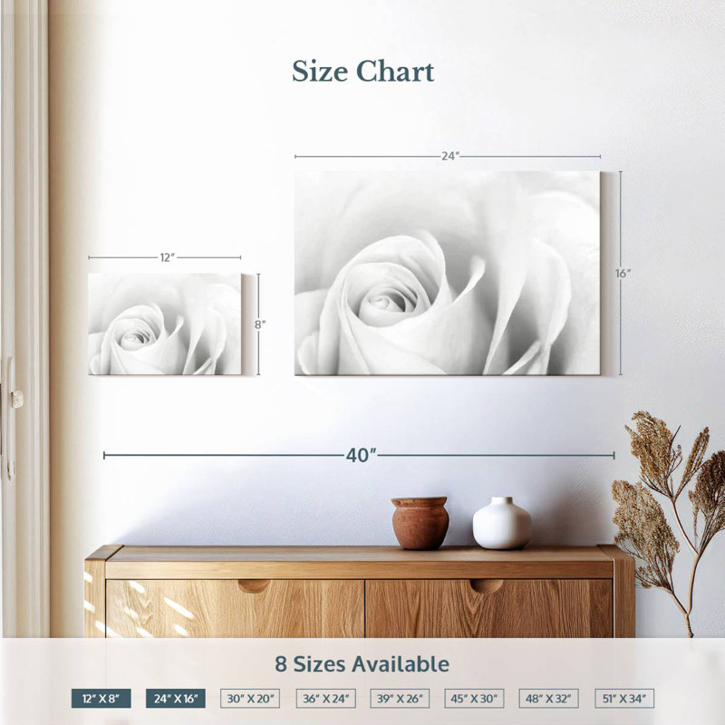 Harnek White Rose Blossom, 16'' H x 24'' W