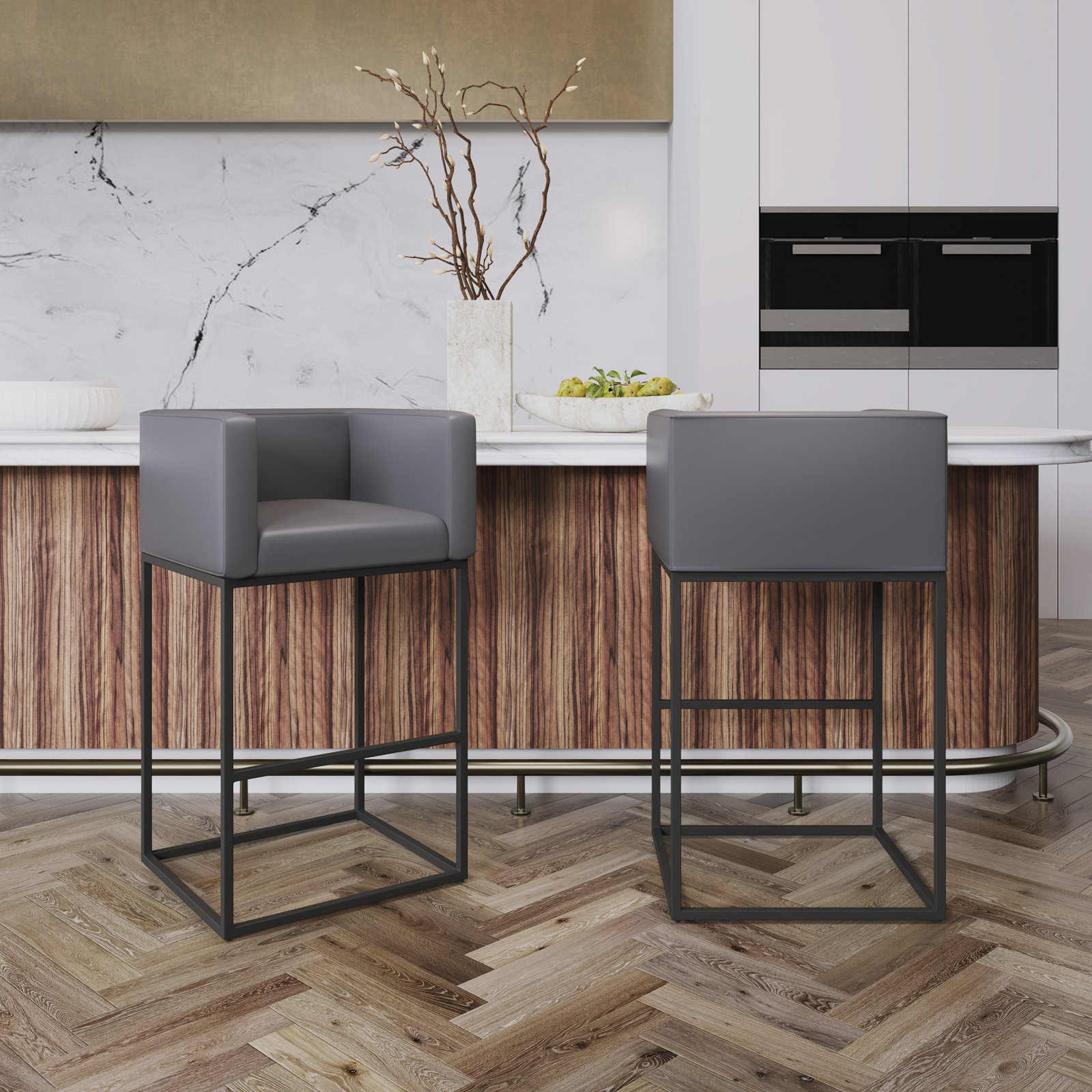 Bar and Counter Stool, Gray, Counter Stool (25" Seat Height)