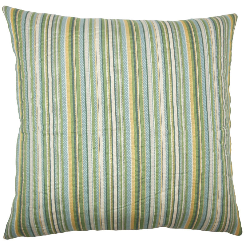Daube Striped Throw Pillow, 18" H x 18" W x 5" D, Meadow