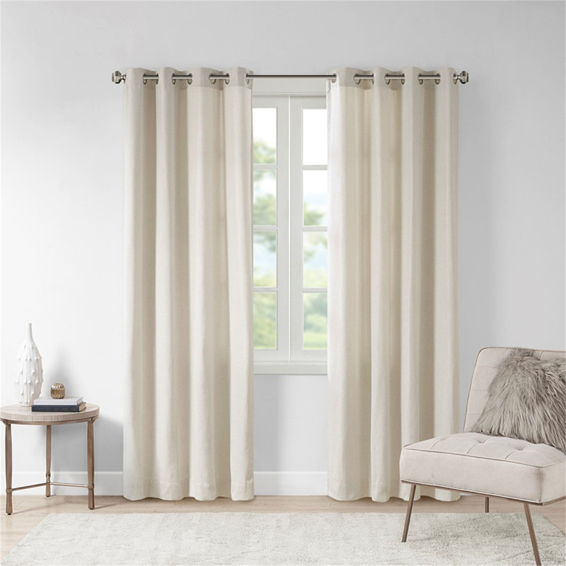 Solid Piece Dyed Grommet Top Curtain Panel(Only 1 Pc Panel), 50" W x 63" L