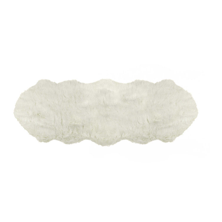 Arlett Off White Faux Sheepskin Washable Area Rug