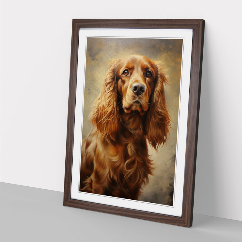 Single Picture Frame Print on Wood, 64cm H x 46cm W, Walnut Framed