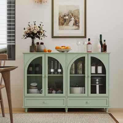 Arched Glass Sideboard Buffet Cabinet