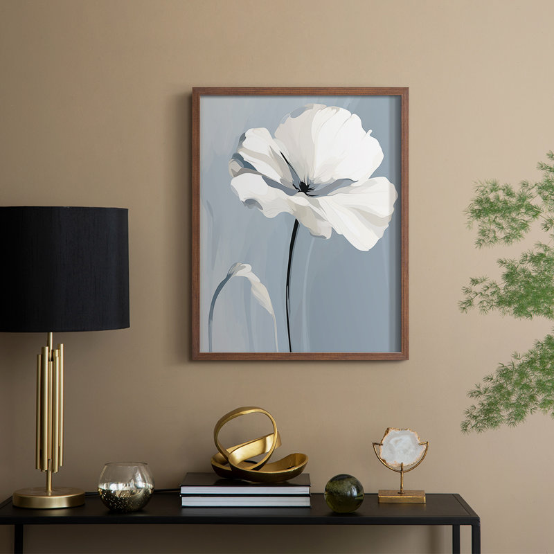 Série FLORAL CDXLII - Impression encadrée de qualité supérieure - Prêt à être accroché - Aucun clou requis, Cadre noyer