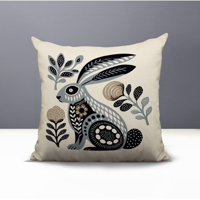 Timi Rabbit Reversible Indoor/Outdoor Square Pillow
