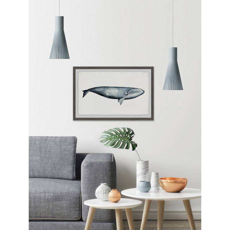 Giant Blue Whale - Single Picture Frame Painting, 41cm H x 61cm W x 3.81cm D