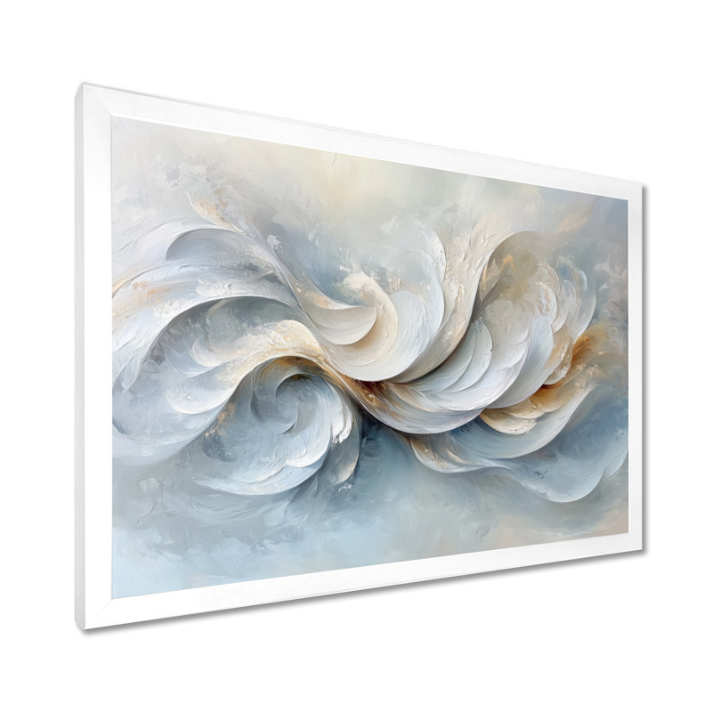Zeringue - Abstract Wall Art, H 12 po x l 20 po, Reproduction encadrée d'une seule photo, Blanc