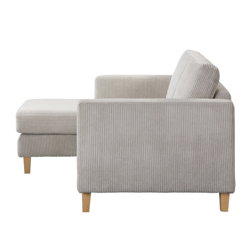 Ladarien Corner Sofa, Creme, Beech, Left Hand Facing