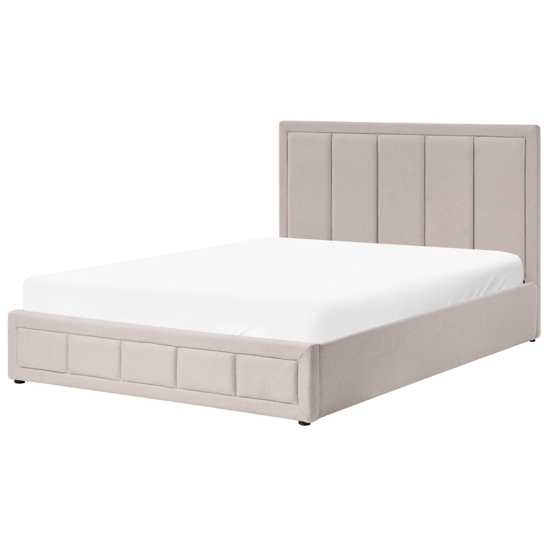Upholstered Ottoman Storage Bed, Kingsize (160 x 200 cm), Taupe