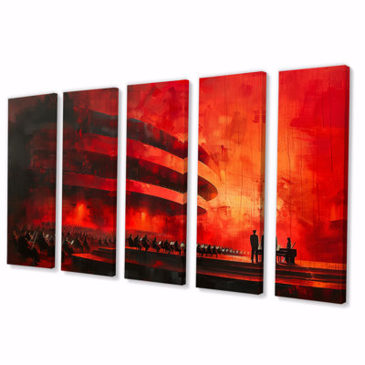 Ensemble de reproduction d'art mural rouge et noir Symphonic
