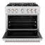 ZLINE 36" Classic DuraSnow Gas Range w/ 6 Burners & Convection Oven w/ Black Door-1005150276