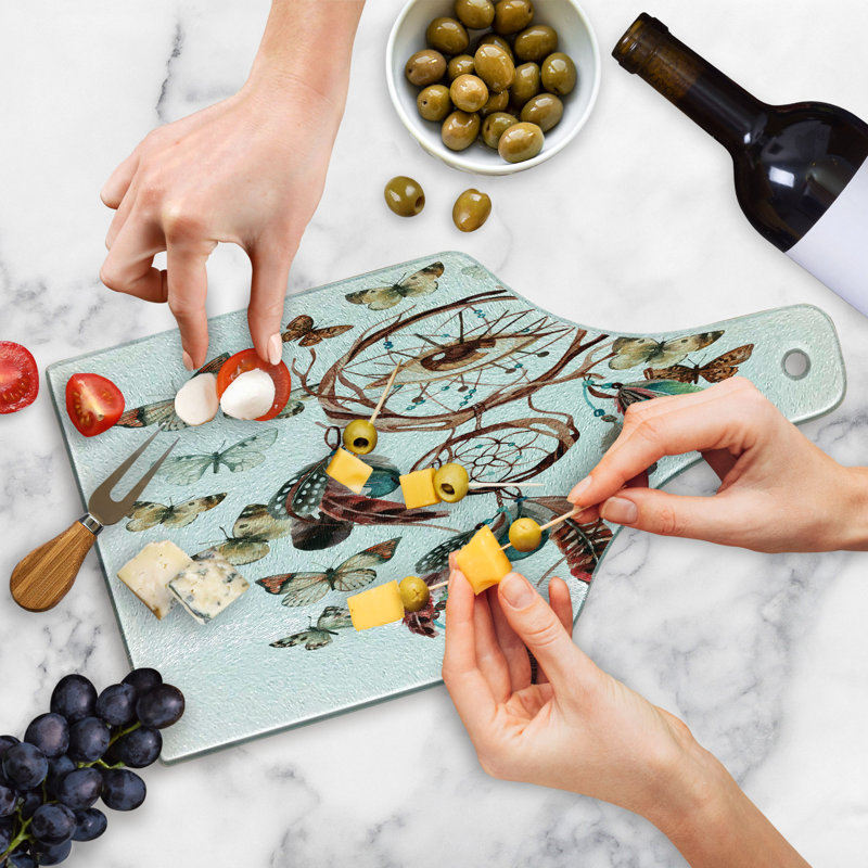 Multicolore planche à découper en verre trempé Ambesonne