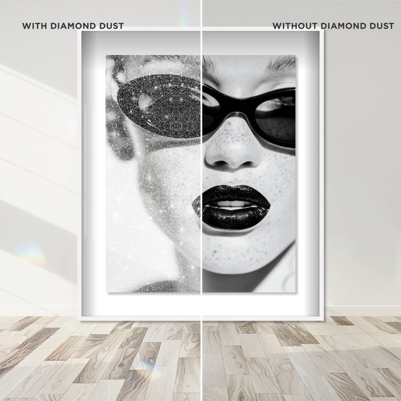 Midnight Gloss Framed Graphic Art, 46.5"H x 37.5"W, White Shadowbox