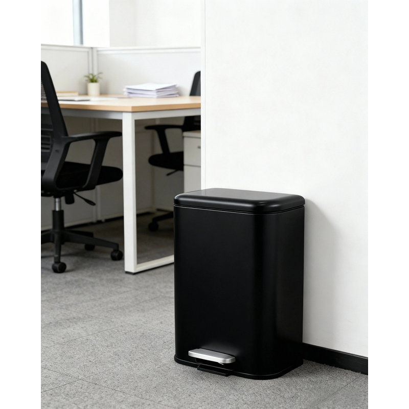 Poubelle de cuisine 5,2 gallons / 20 L, poubelle à marches avec couvercle à fermeture en douceur, bac de recyclage en acier inoxydable avec seau intérieur amovible, poubelle rectangulaire pour le salon, le bureau