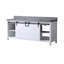 Meuble-lavabo double blanc 80 po X P 22 po D, avec comptoir en quartz gris