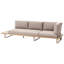 Garden Corner Sofa with Table 5 Seater MYKONOS Right Hand Certified Acacia Wood Taupe
