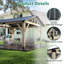 Pavillon de jardin extérieur en bois 11 pi x 13 pi GARTOO avec toit en acier galvanisé-123893013