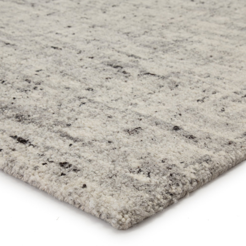 Macklin Wool Area Rug in Beige/Black, Rectangle 5' x 8'