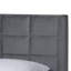 Grand lit Baxton Studio Payne moderne en velours gris glamour et bois brun foncé-863623531