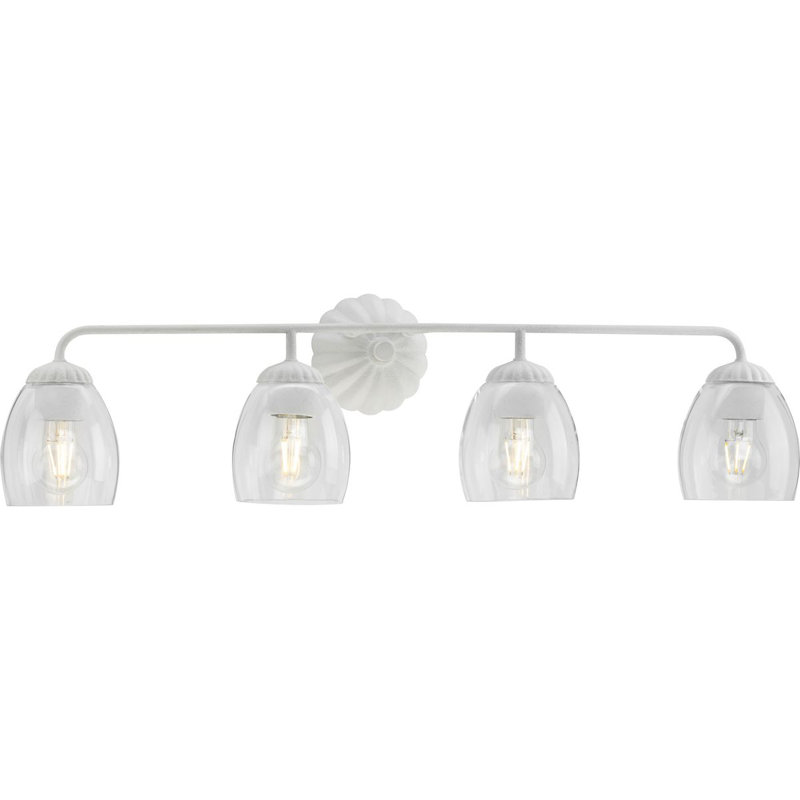 Quillan Dimmable Vanity Light, 4, White Plaster