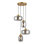 Equinox, 4 Light, 19 Inch, Smoke Grey/Brass, Glass/Iron Pendant