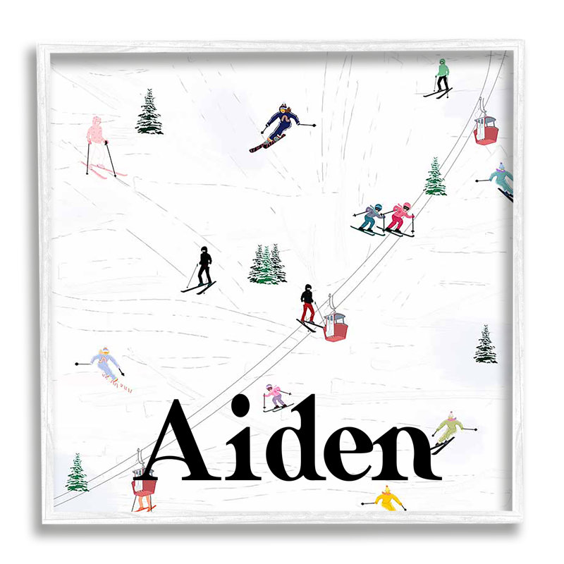 Pistes de ski d'hiver cmw-007, H 17 po x l 17 po, Toile tendue, Yes