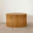 Vintage Nesting Coffee Table Set of 2 – Cylindrical Textured Design with Vertical Grain Relief | Space-Saving Hollow Design for Living Room, Office & Dining (No Assembly)-414131947-414131945