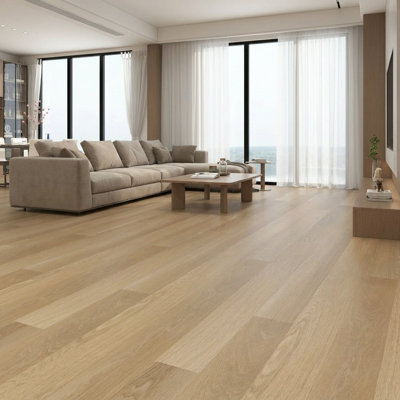 7.7 In. X 48 In. 9.5Mm Waterproof Hybrid Rigid Core Flooring With IXPE Pad AC4 Wear Layer