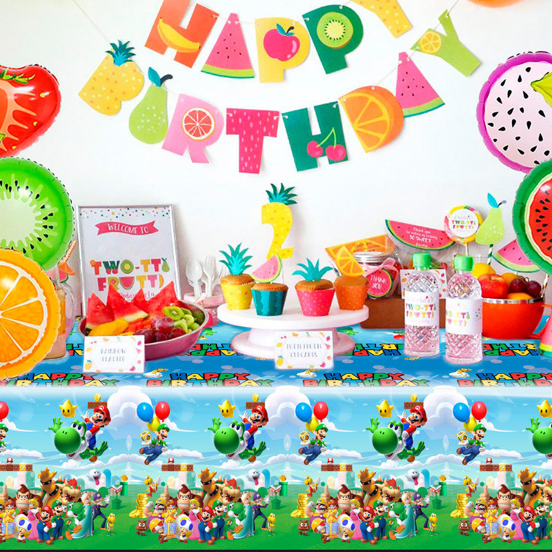 Super Mario Birthday Party Supplies - 3pcs Super Mario Tablecloth