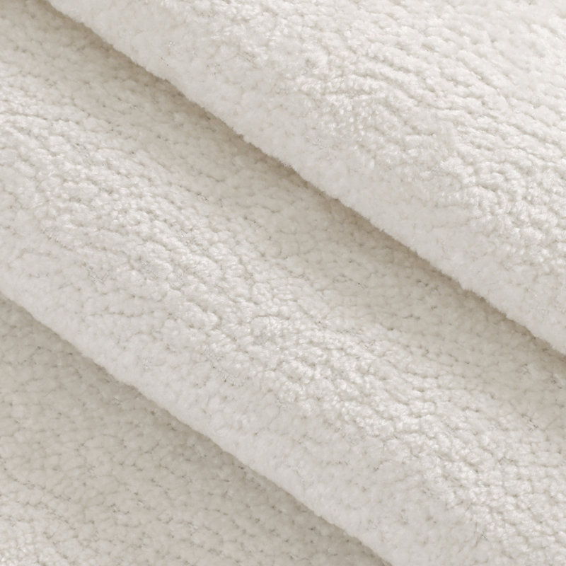Repose-pieds rembourré moelleux en chenille Alex, Crème