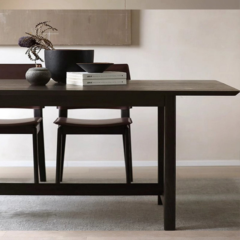 Table de salle à manger en bois massif de fabrication traditionnelle, H 29,52 po x L 94,48 po x l 39,37 po