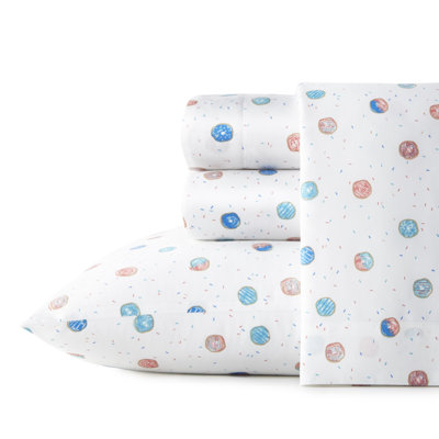 Poppy & Fritz Printed Cotton Percale Lightweight Sheet Set