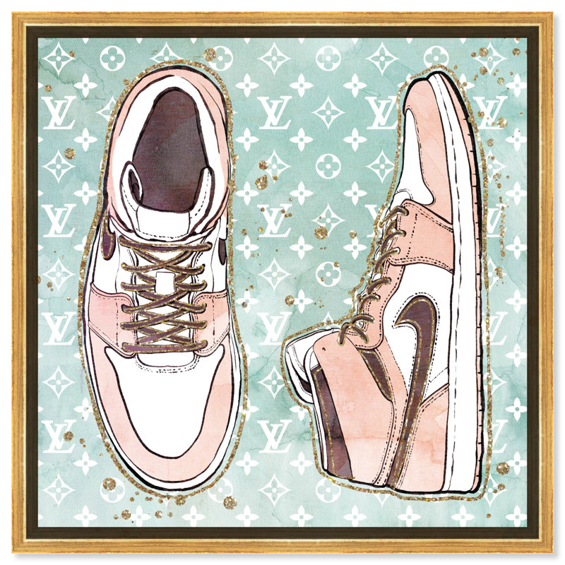 «Fashion And Glam Blush», impression sur toile, Toile encadrée d'or, H 12 po x l 12 po