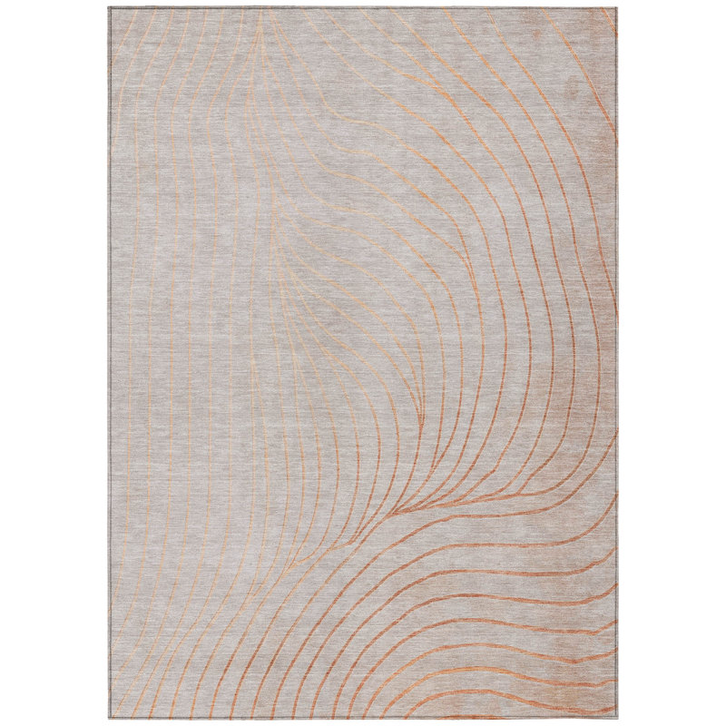 Tapis extérieur lavable intérieur cuivre et argent 9 pi x 12 pi