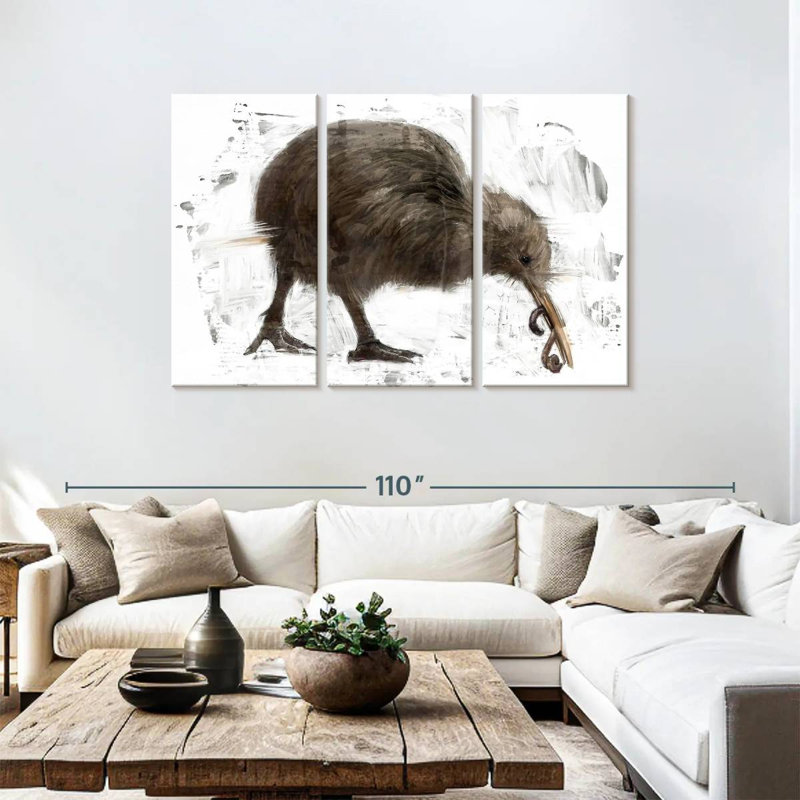Kiwi With Worm, 48" H x 74" W