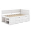 Lit de jour avec tiroirs et tablettes-443369924