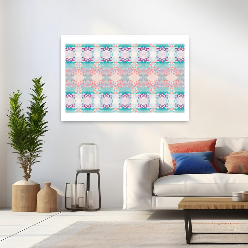 Art contemporain abstrait géométrique, H 32 po x l 48 po