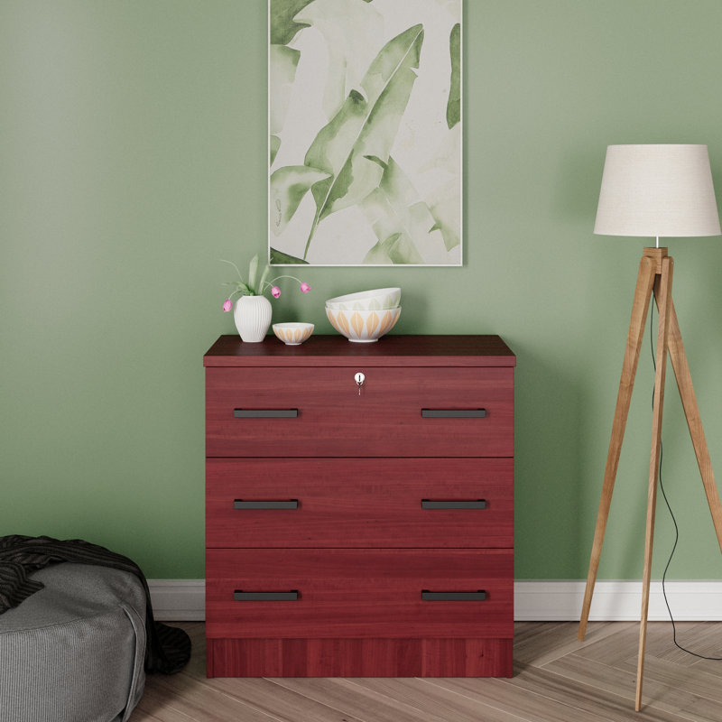 Commode 3 tiroirs, Acajou