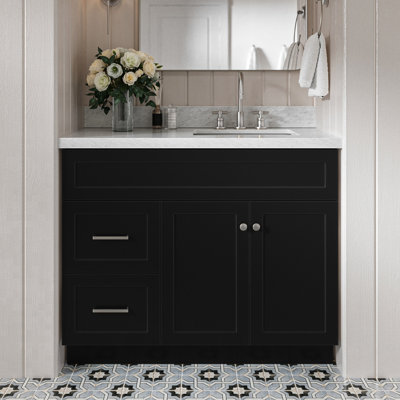 Hamlet 43'' Single Bathroom Vanity with Carrara Marble Top