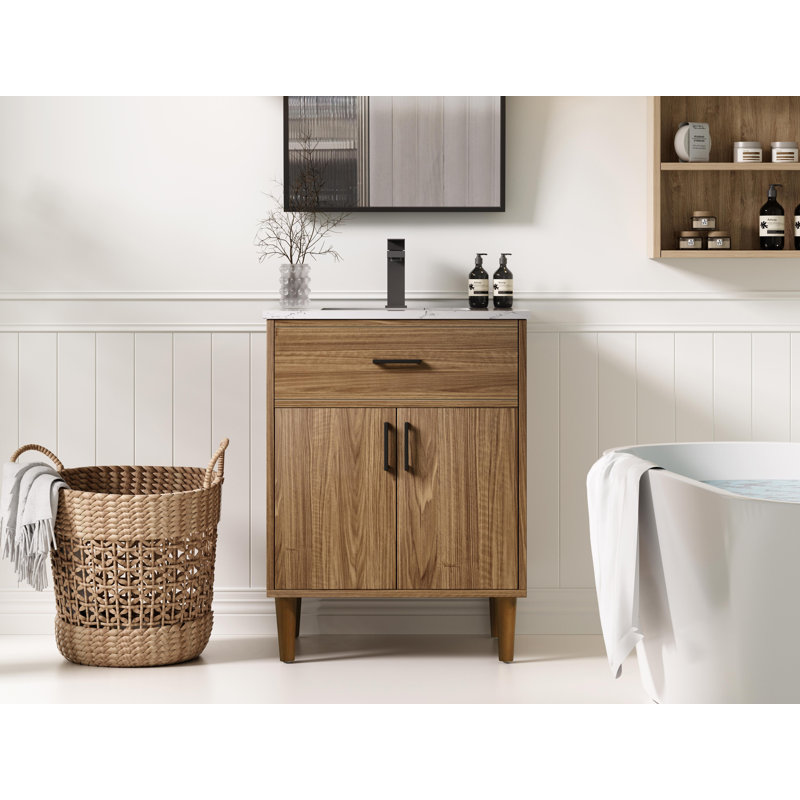Chandler 24 inch Single Bathroom Vanity, Walnut Brown