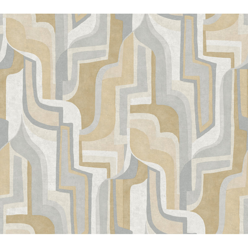 Tulum Khaki Surreal Shapes Wallpaper, Khaki