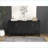 Cabinets, Mid Century Modern Fluted Sideboard with Adjustable Shelves &amp; Outlet Hole, Walnut Brown | Solid Wood+MDF | Modern