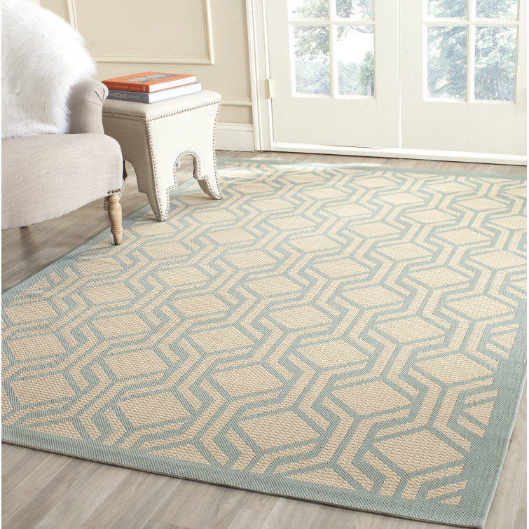 Solal Beige/Aqua Indoor/Outdoor Rug