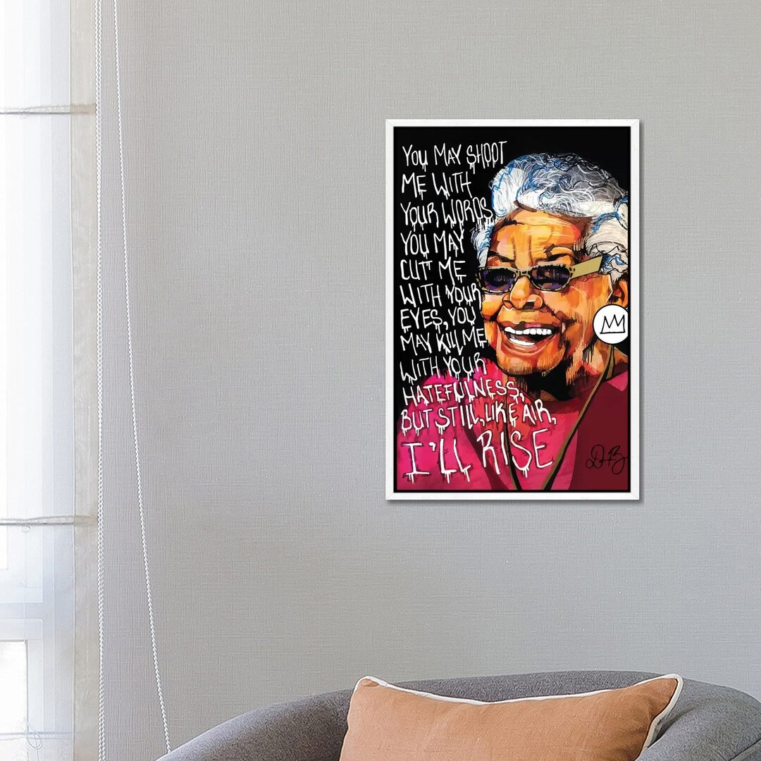 Leinwandbild - Grafikdruck „Maya Angelou” von Domonique Brown