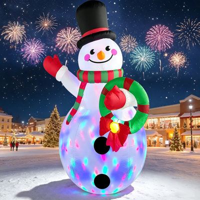Bonhomme de neige gonflable de Noël de 6 mètres de haut avec lumières DEL rotatives, décoration lumineuse géante pour l'extérieur, pelouses, jardins, événements d'entreprise