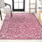 Halpert Vintage Filigree Textured Weave Fuchsia/Light Gray Indoor/Outdoor Rug-1739024042