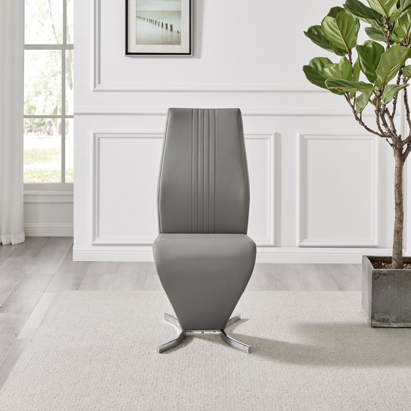 Scottsmoor Modern Halo Seat Round Dining Table Set - 4 Luxury Modern Dining Chairs, Grey, 75Cm H x 120Cm W x 120 Cm D, Grey