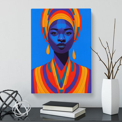 African Woman Geometric Vol.1 - Wrapped Canvas