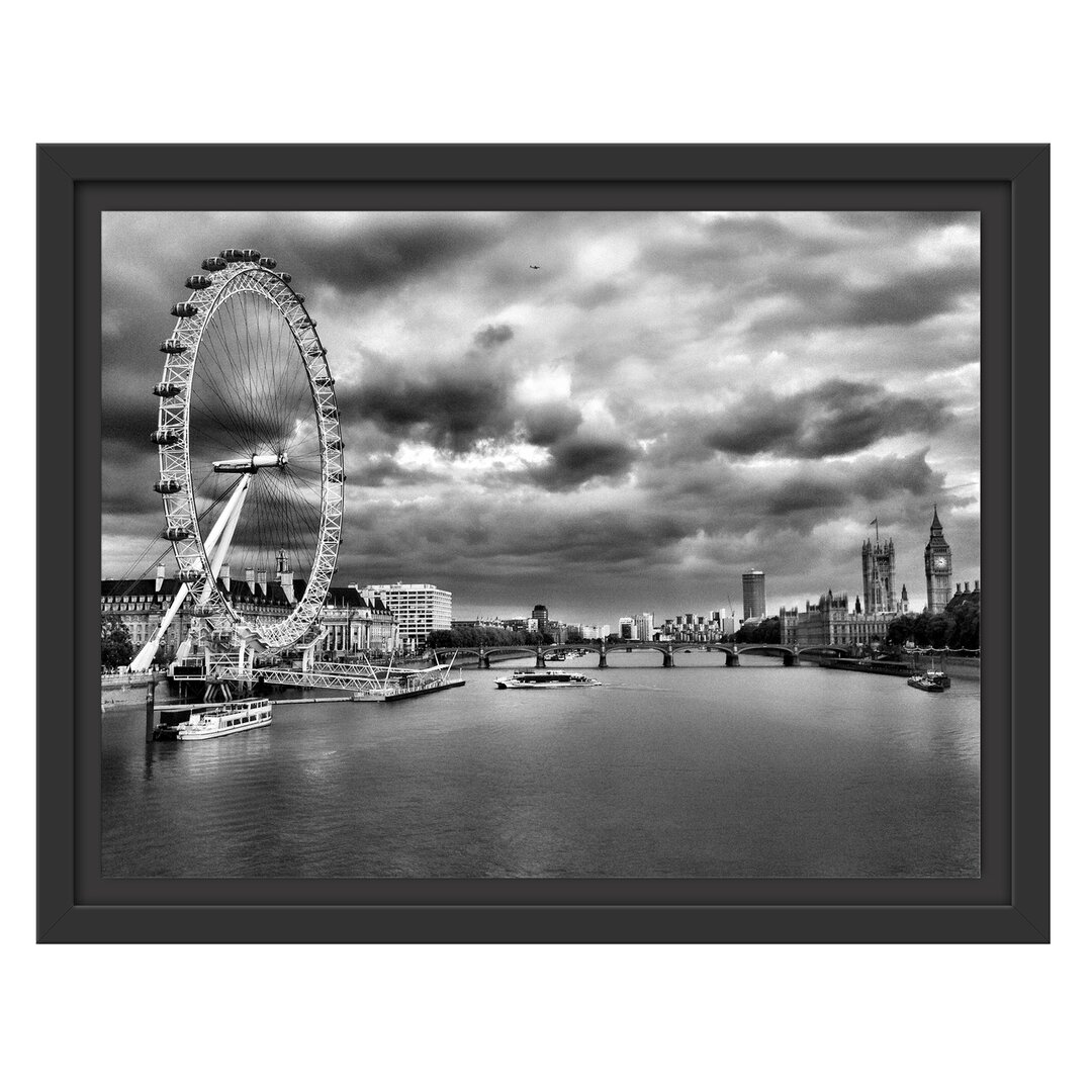 Gerahmtes Wandbild Riesenrad, London Eye