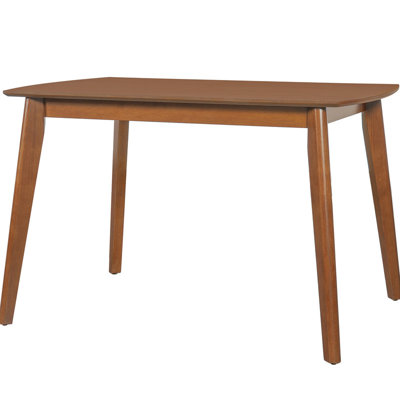 Mid Century Modern Rectangular Solid Wood Dining Table, 4-Seater Minimalist Dinette Table for Kitchen & Dining Room, Easy Assembly